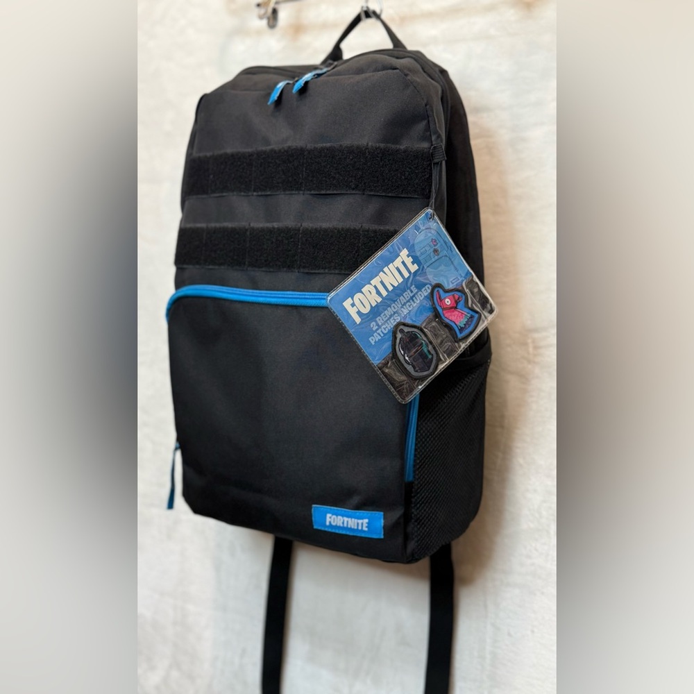 Fortnite Black Backpack With Blue Accents